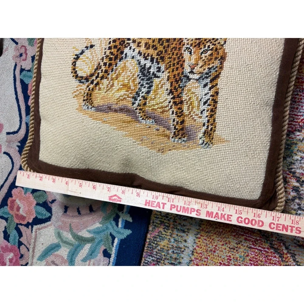 DIY Needlepoint Tapestry vintage throw pillow  